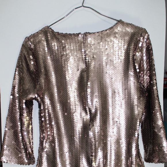 NWT BB Dakota Derora Sequin Dress (M) Champagne - Picture 5 of 8